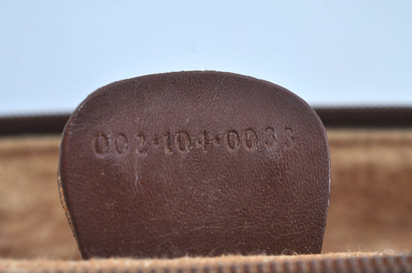 Authentic GUCCI Micro GG 2Way Shoulder Hand Boston Bag PVC Leather Brown K3545