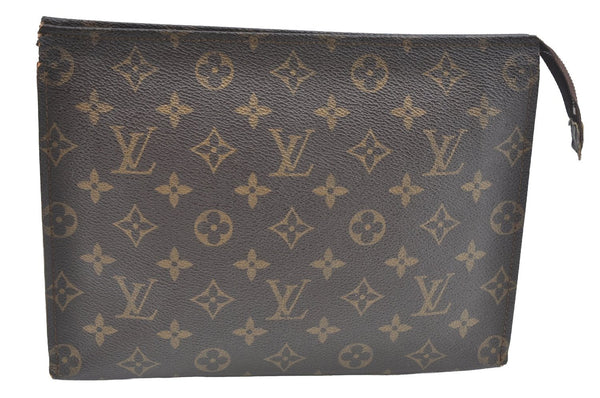 Auth Louis Vuitton Monogram Poche Toilette 26 Cosmetics Pouch Old Model LV K3656