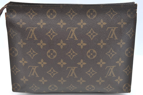 Auth Louis Vuitton Monogram Poche Toilette 26 Cosmetics Pouch Old Model LV K3656