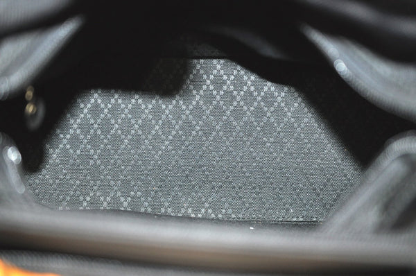 Authentic GUCCI Bamboo 2Way Shoulder Hand Bag Purse Nylon Leather Black K3713