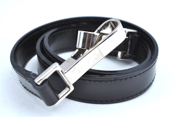 Authentic GUCCI Bamboo 2Way Shoulder Hand Bag Purse Nylon Leather Black K3713