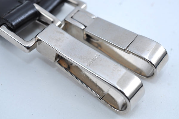 Authentic GUCCI Bamboo 2Way Shoulder Hand Bag Purse Nylon Leather Black K3713