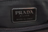 Authentic PRADA Satin Plastic Hand Bag Purse Brown K3895