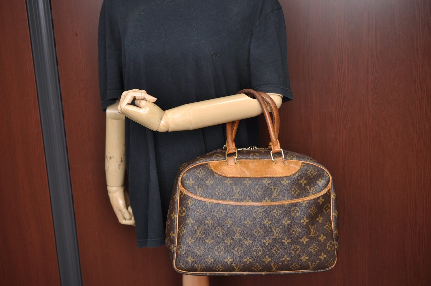 Authentic Louis Vuitton Monogram Deauville Hand Bag M47270 LV K3969