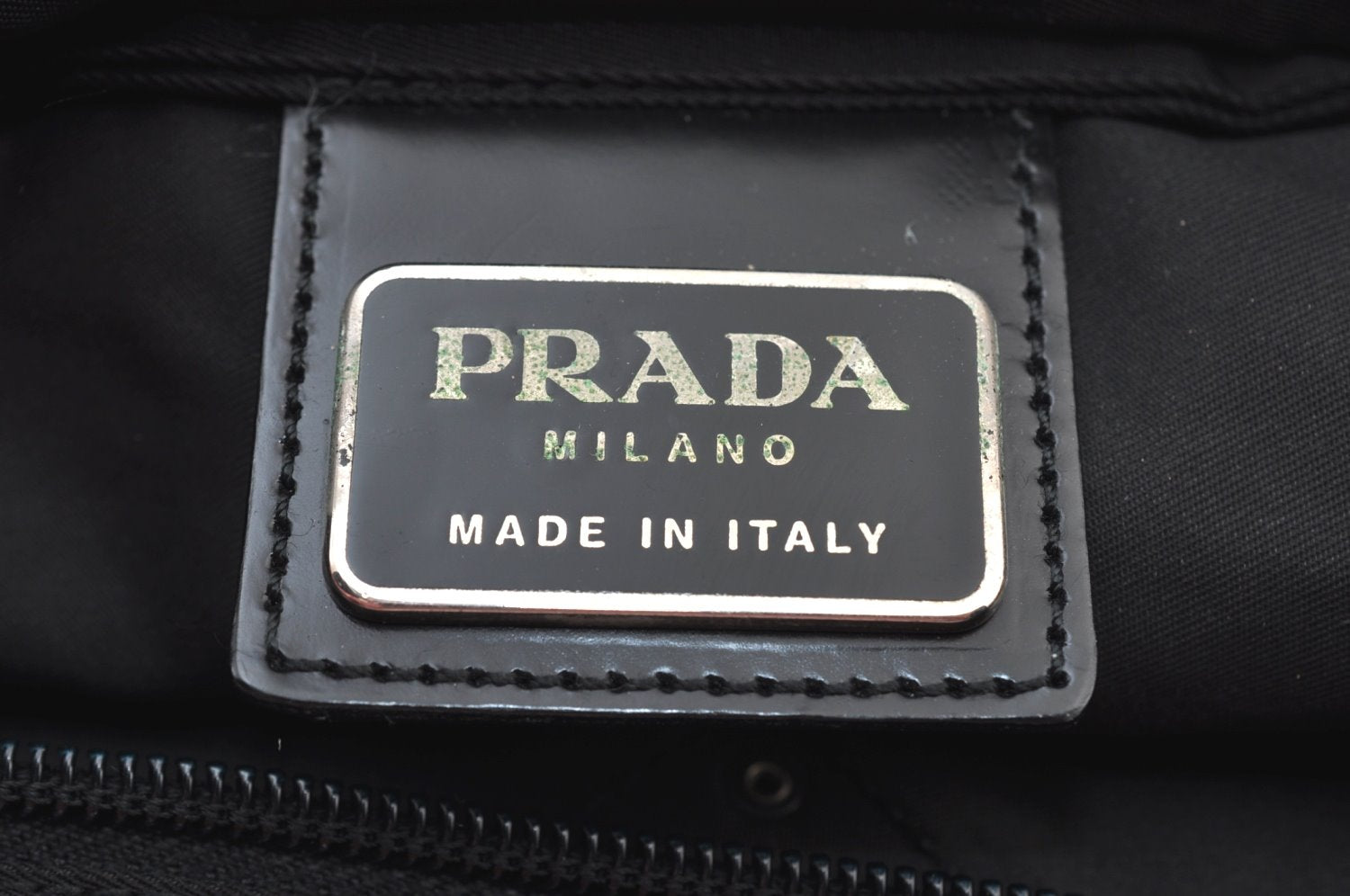 Authentic PRADA Nylon Tessuto Leather Shoulder Cross Body Bag Black K4025