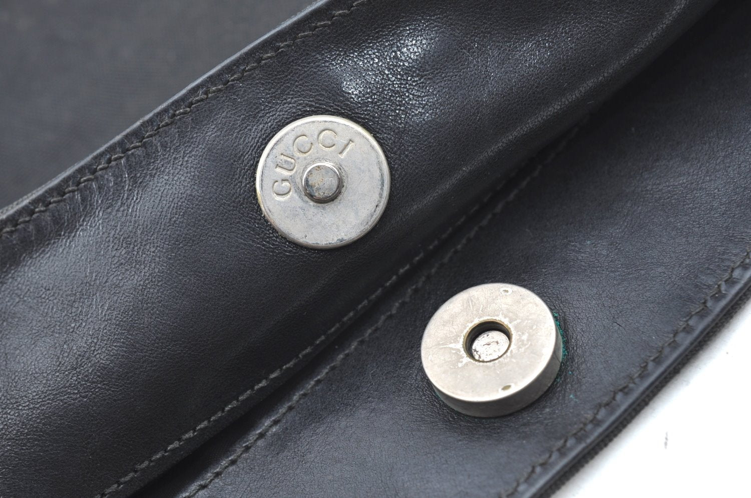 Authentic GUCCI Bamboo Shoulder Hand Bag Nylon Leather 0011577 Black K4037