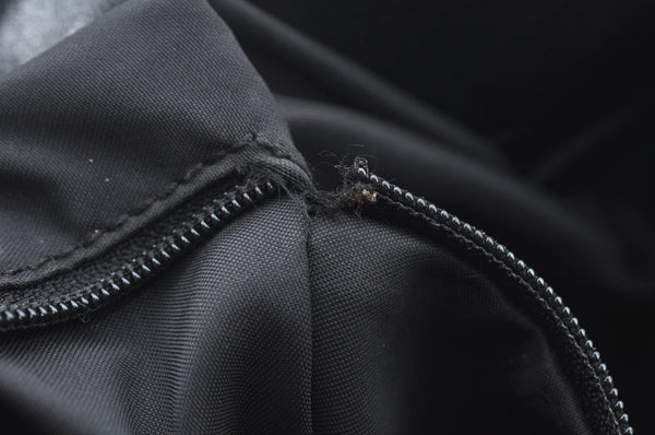 Authentic GUCCI Bamboo Shoulder Hand Bag Nylon Leather 0011577 Black K4037