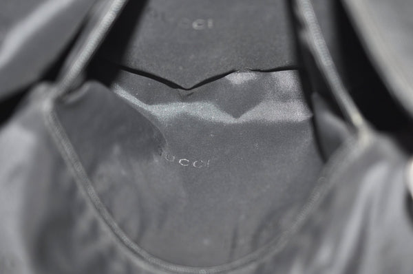 Authentic GUCCI Bamboo Shoulder Hand Bag Nylon Leather 0011577 Black K4037