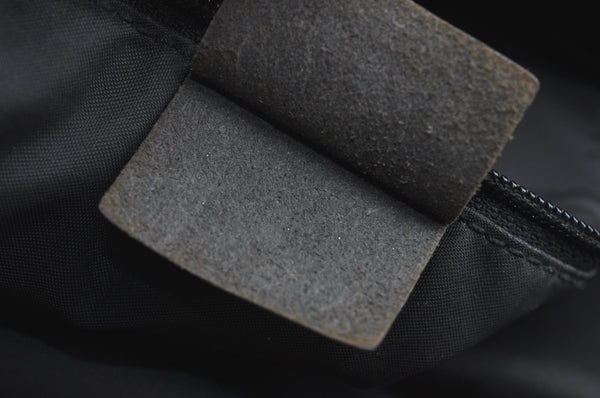 Authentic GUCCI Bamboo Shoulder Hand Bag Nylon Leather 0011577 Black K4037