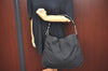 Authentic GUCCI Bamboo Shoulder Hand Bag Nylon Leather 0011577 Black K4037
