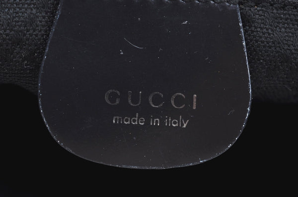Authentic GUCCI Bamboo 2Way Shoulder Bag Nylon Enamel Gray K4038