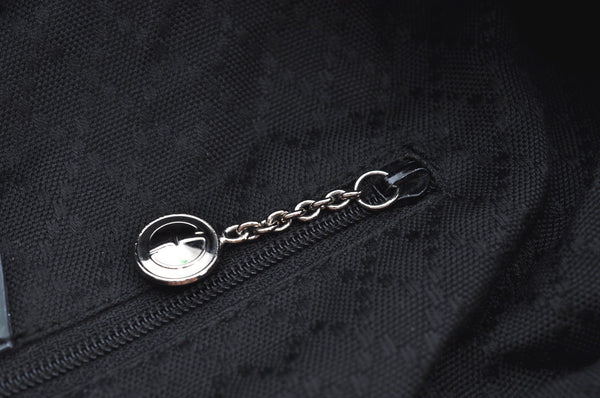 Authentic GUCCI Bamboo 2Way Shoulder Bag Nylon Enamel Gray K4038