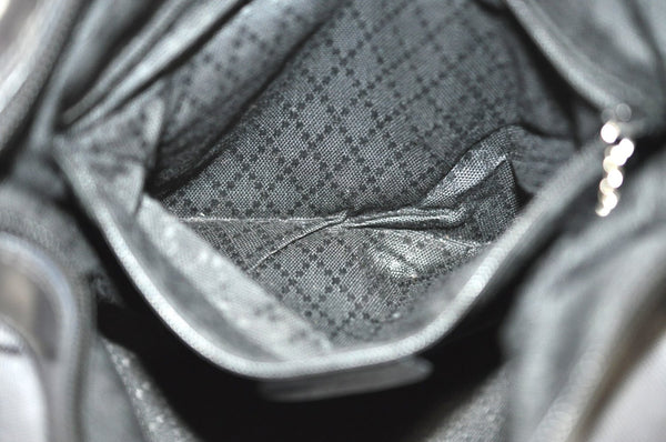 Authentic GUCCI Bamboo 2Way Shoulder Bag Nylon Enamel Gray K4038