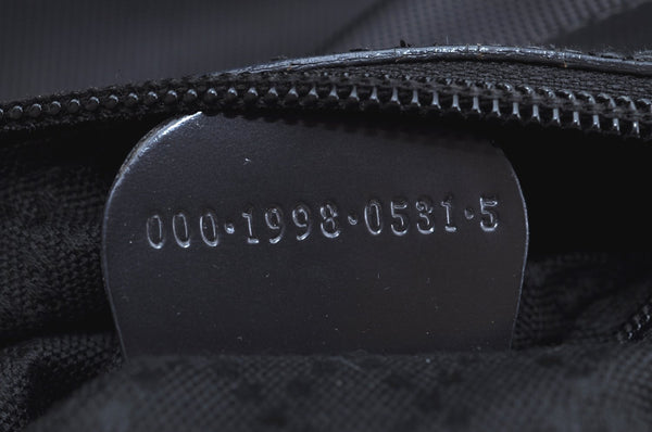 Authentic GUCCI Bamboo 2Way Shoulder Bag Nylon Enamel Gray K4038