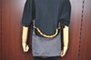 Authentic GUCCI Bamboo 2Way Shoulder Bag Nylon Enamel Gray K4038