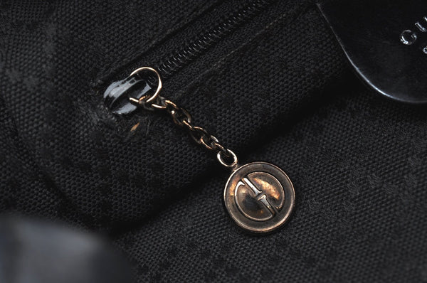 Authentic GUCCI Vintage Shoulder Hand Bag Nylon Leather Black  K4045