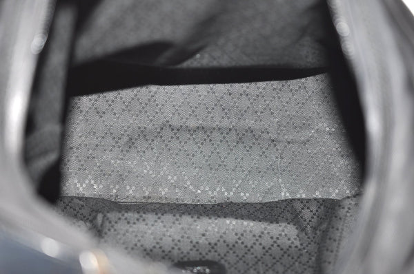 Authentic GUCCI Vintage Shoulder Hand Bag Nylon Leather Black  K4045