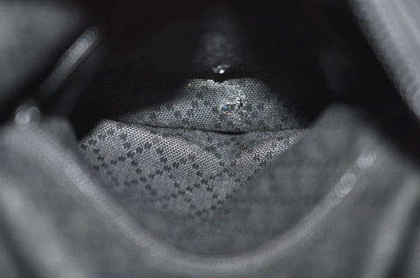 Authentic GUCCI Vintage Shoulder Hand Bag Nylon Leather Black  K4045