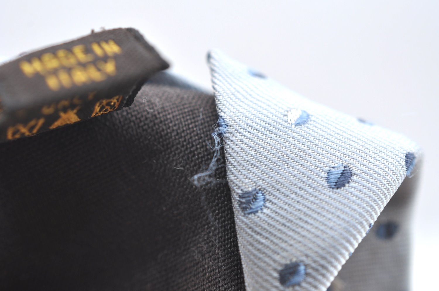 Authentic Louis Vuitton Necktie Tie Monogram Dots Pattern Silk Light Blue K4082