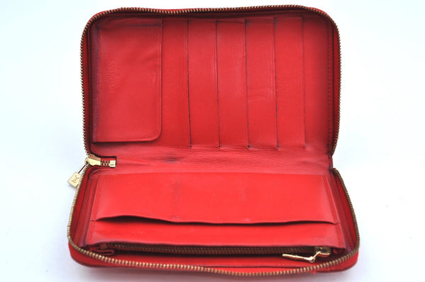 Authentic Louis Vuitton Vernis Eldridge Long Wallet Purse Red LV Junk K4083