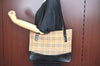 Authentic BURBERRY Nova Check Shoulder Tote Bag Canvas Leather Brown Beige K4086