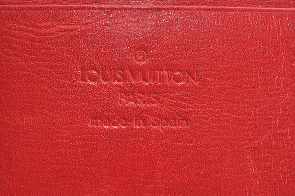 Authentic Louis Vuitton Epi Cuvette Coin Case Wallet Purse Red M63707 LV K4094