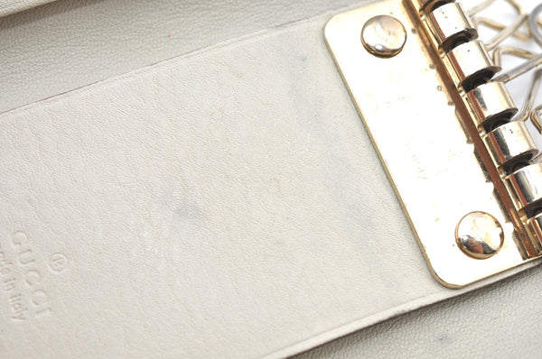Authentic GUCCI Guccissima Lovely Heart 6 Key Case GG Leather 257217 White K4095