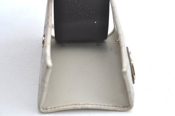 Authentic GUCCI Guccissima Lovely Heart 6 Key Case GG Leather 257217 White K4095