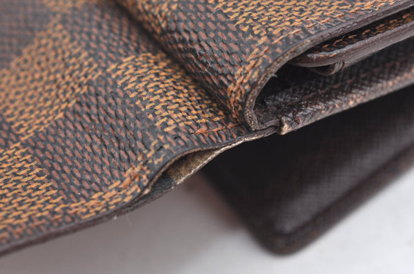 Auth Louis Vuitton Damier Porte Monnaie Billet Carte Credit N61652 Wallet K4096