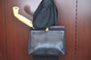 Authentic Salvatore Ferragamo Vara Leather Shoulder Tote Bag Navy Blue K4103