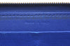 Authentic CELINE Large Zipped Wallet Long Wallet Purse Leather Blue Gray K4109