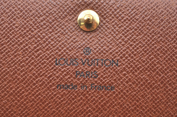 Auth Louis Vuitton Monogram Porte Monnaie Billets Tresor Wallet M61730 LV K4114