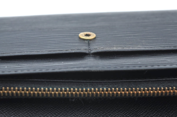 Auth Louis Vuitton Epi Pochette Porte Monnaie Credit Wallet M63572 Black K4116