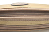 Authentic YVES SAINT LAURENT Clutch Hand Bag PVC Leather Khaki Beige K4125