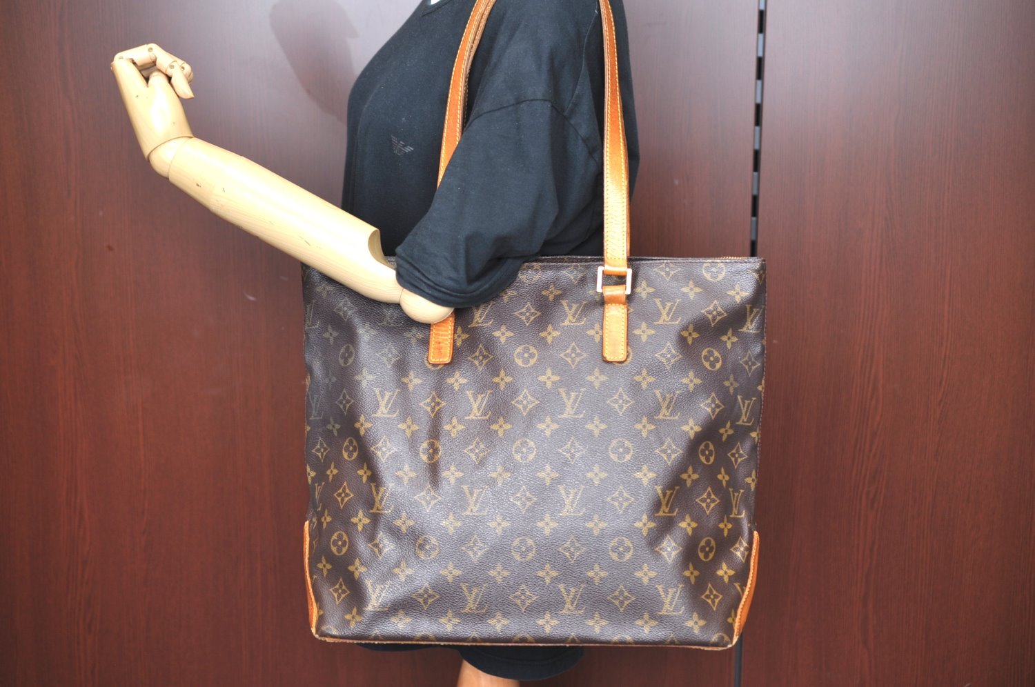 Auth Louis Vuitton Monogram Cabas Mezzo Shoulder Tote Bag M51151 LV Junk K4143