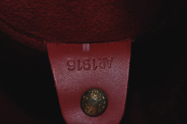 Authentic Louis Vuitton Epi Soufflot Hand Bag Red M52227 LV K4148