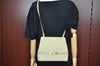 Authentic Salvatore Ferragamo Vara Shoulder Bag Suede Leather Light Green K4151