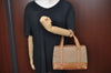 Authentic CELINE C Macadam Blason Pattern Hand Bag Canvas Leather Beige K4158