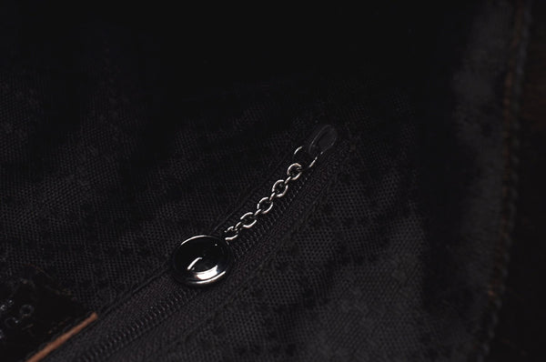 Authentic GUCCI Bamboo 2Way Shoulder Hand Bag Nylon Leather 0011638 Brown K4164