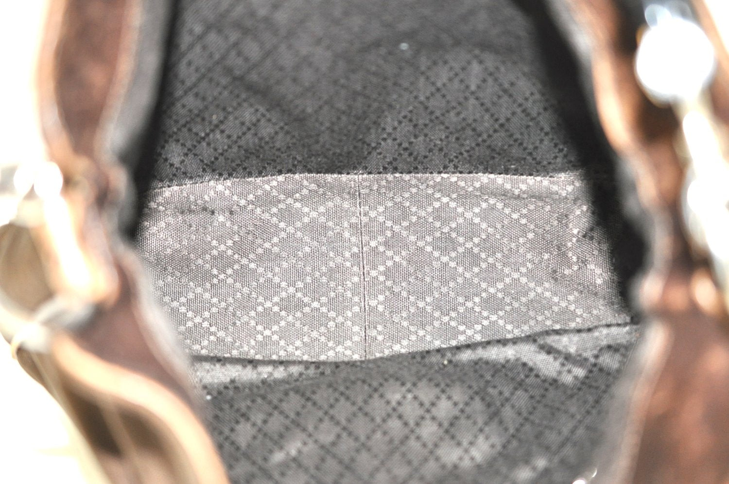 Authentic GUCCI Bamboo 2Way Shoulder Hand Bag Nylon Leather 0011638 Brown K4164