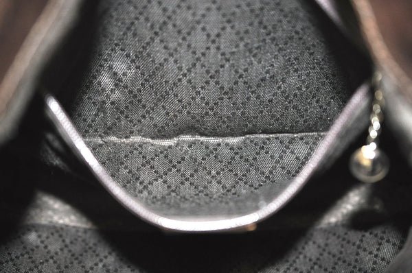 Authentic GUCCI Bamboo 2Way Shoulder Hand Bag Nylon Leather 0011638 Brown K4164