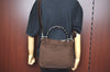 Authentic GUCCI Bamboo 2Way Shoulder Hand Bag Nylon Leather 0011638 Brown K4164