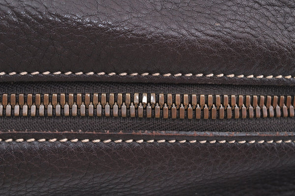 Authentic GUCCI Vintage Shoulder Cross Body Bag Leather Brown K4166