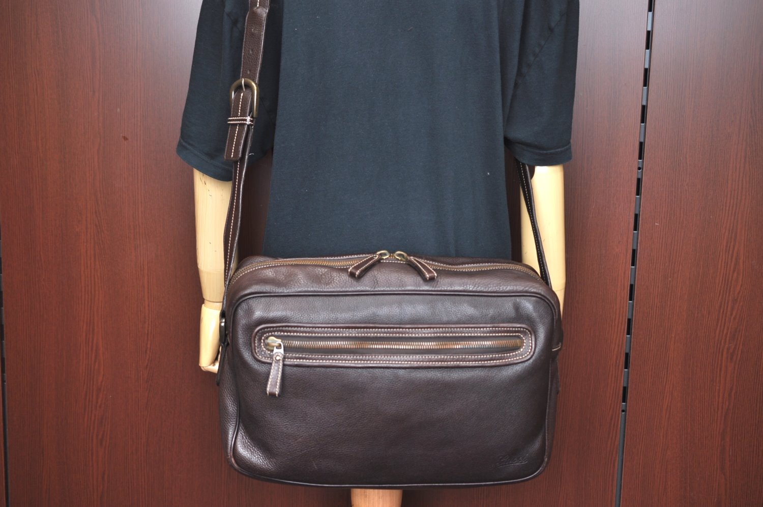 Authentic GUCCI Vintage Shoulder Cross Body Bag Leather Brown K4166