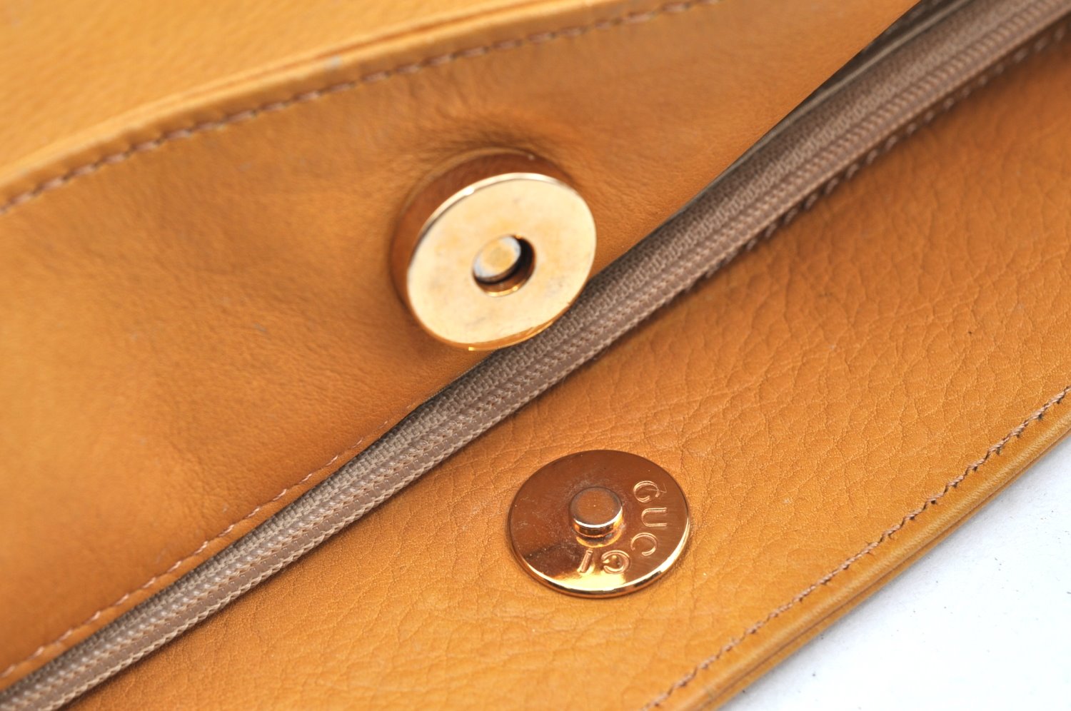 Authentic GUCCI Vintage Shoulder Bag Purse Leather Yellow Junk K4168