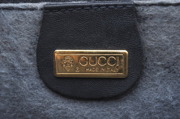 Authentic GUCCI Micro GG PVC Leather Shoulder Cross Body Bag Navy Blue K4169