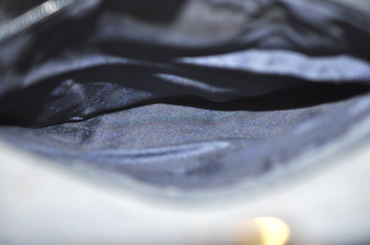 Authentic GUCCI Micro GG PVC Leather Shoulder Cross Body Bag Navy Blue K4169