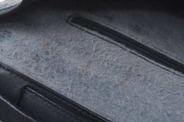 Authentic GUCCI Micro GG PVC Leather Shoulder Cross Body Bag Navy Blue K4169