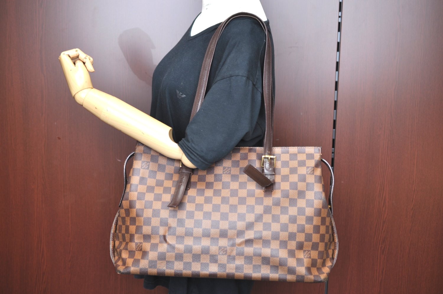 Authentic Louis Vuitton Damier Chelsea Shoulder Tote Bag N51119 LV K4172