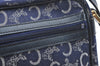 Authentic CELINE C Horse Carriage Shoulder Bag Canvas Leather Navy Blue K4180